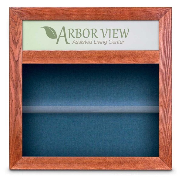 Outdoor Enclosed Combo Board, 42"x32", Bronze Frame/White Porc & Surf